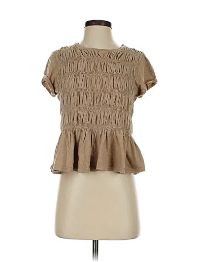 Pre-owned Pilcro Short Sleeve Blouse In Brown