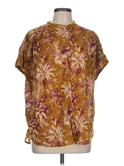 Pre-owned Pilcro Short Sleeve Blouse In Brown