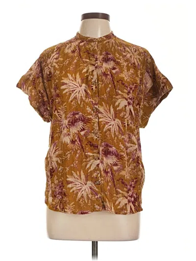 Pre-owned Pilcro Short Sleeve Blouse In Brown