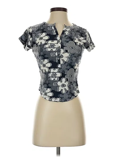 Pre-owned Pilcro Short Sleeve Blouse In Gray