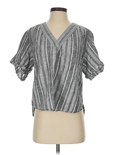 Pre-owned Pilcro Short Sleeve Blouse In Gray