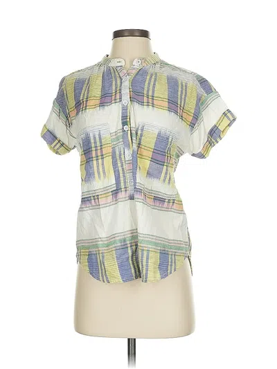 Pre-owned Pilcro Short Sleeve Blouse In Green