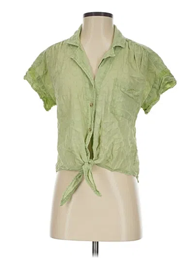 Pre-owned Pilcro Short Sleeve Blouse In Green