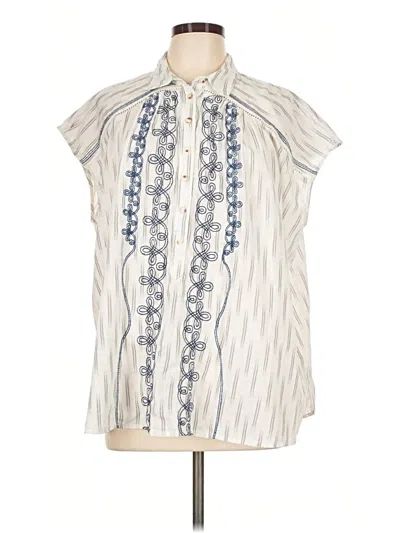 Pre-owned Pilcro Short Sleeve Blouse In Ivory