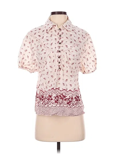 Pre-owned Pilcro Short Sleeve Blouse In Ivory