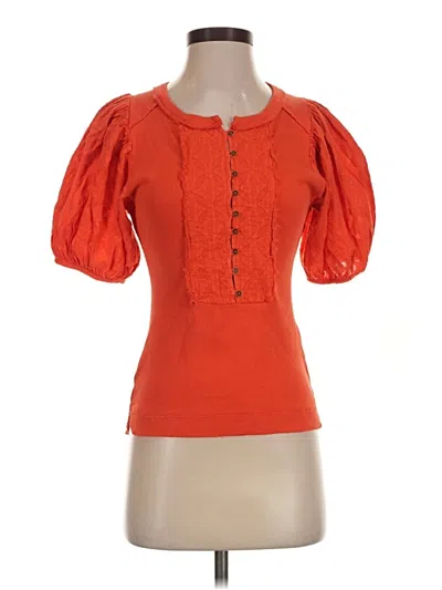 Pre-owned Pilcro Short Sleeve Blouse In Orange