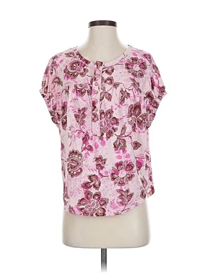Pre-owned Pilcro Short Sleeve Blouse In Pink