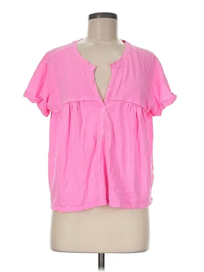 Pre-owned Pilcro Short Sleeve Blouse In Pink