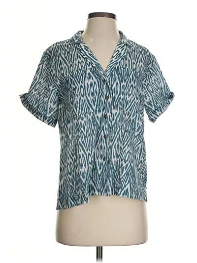 Pre-owned Pilcro Short Sleeve Blouse In Teal