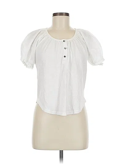 Pre-owned Pilcro Short Sleeve Blouse In White