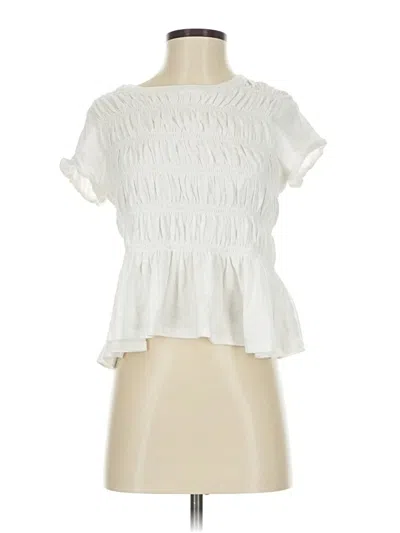 Pre-owned Pilcro Short Sleeve Blouse In White