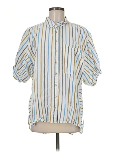 Pre-owned Pilcro Short Sleeve Button Down Shirt In Blue