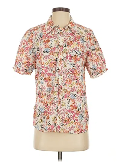Pre-owned Pilcro Short Sleeve Button Down Shirt In Ivory