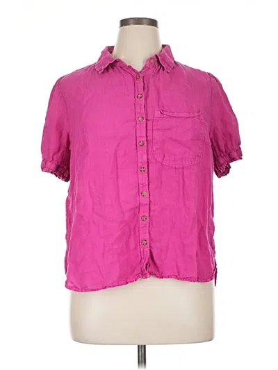 Pre-owned Pilcro Short Sleeve Button Down Shirt In Pink
