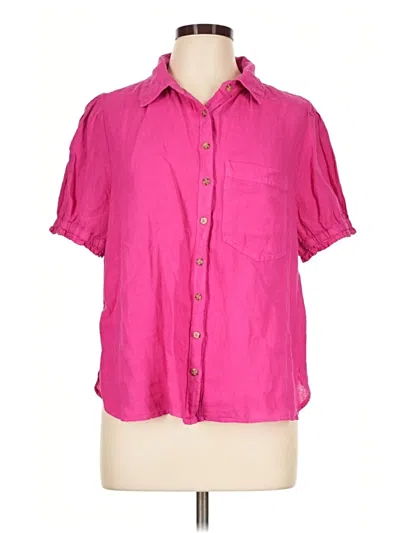 Pre-owned Pilcro Short Sleeve Button Down Shirt In Pink