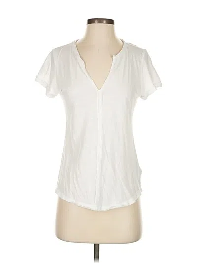 Pre-owned Pilcro Short Sleeve Henley Shirt In White