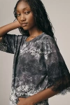 Pilcro Short-sleeve Python Print Blouse In Gray
