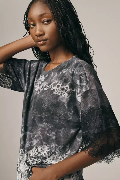 Pilcro Short-sleeve Python Print Blouse In Gray