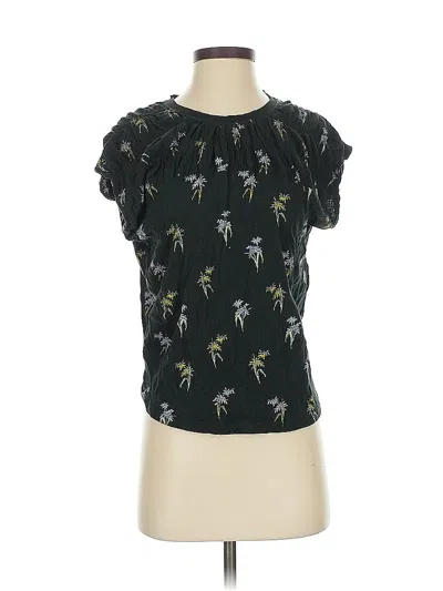 Pre-owned Pilcro Short Sleeve Top Black Ruffles Neckline Tops