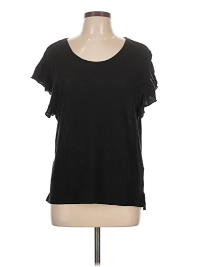 Pre-owned Pilcro Short Sleeve Top Black Scoop Neck Tops