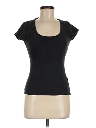 Pre-owned Pilcro Short Sleeve Top Black Scoop Neck Tops