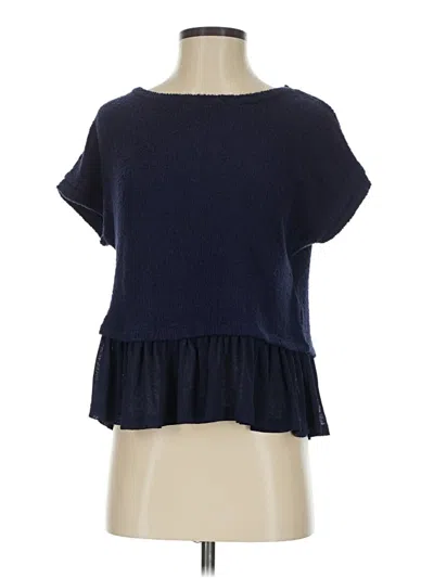 Pre-owned Pilcro Short Sleeve Top Blue Scoop Neck Tops