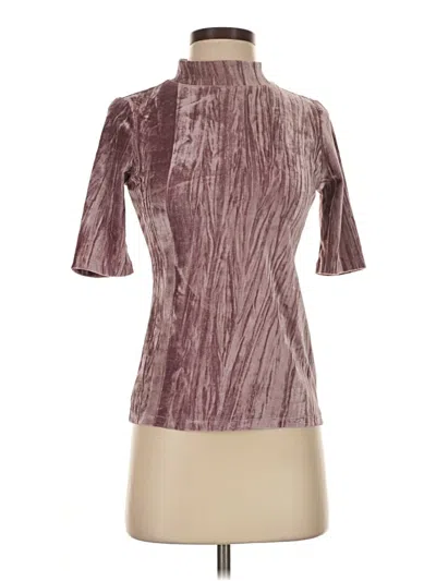 Pre-owned Pilcro Short Sleeve Top Burgundy Mock Neckline Tops