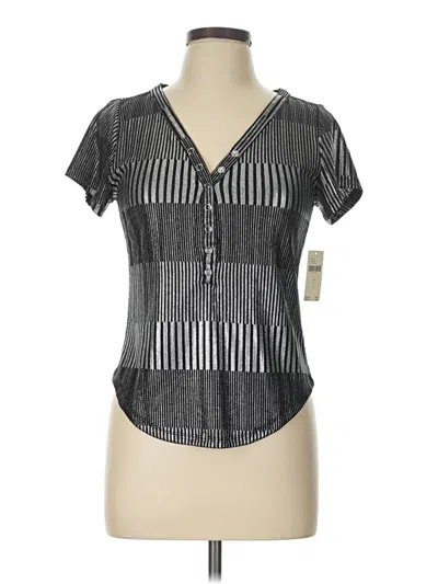 Pre-owned Pilcro Short Sleeve Top Gray Keyhole Neckline Tops