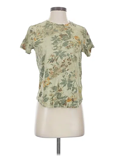 Pre-owned Pilcro Short Sleeve Top Green Keyhole Neckline Tops