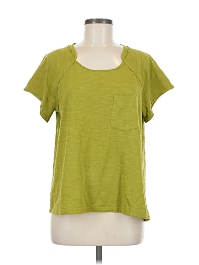 Pre-owned Pilcro Short Sleeve Top Green Scoop Neck Tops