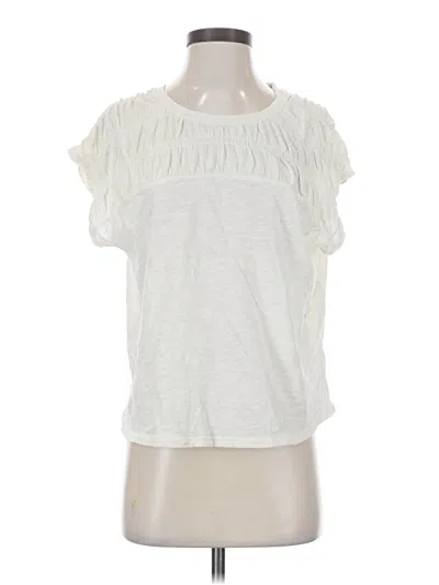 Pre-owned Pilcro Short Sleeve Top Ivory Ruffles Neckline Tops