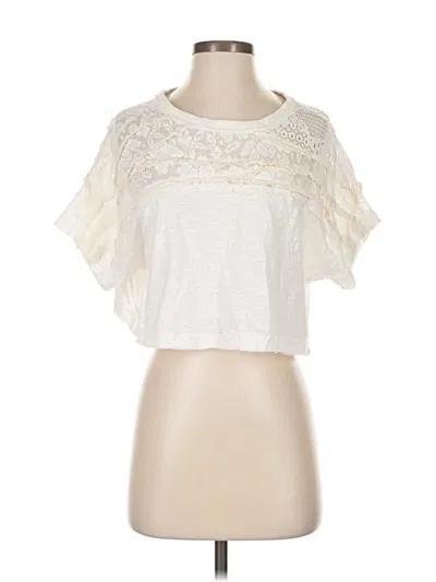 Pilcro Short Sleeve Top Ivory Sweetheart Neckline Tops In White