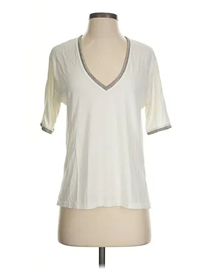 Pre-owned Pilcro Short Sleeve Top Ivory V-neck Tops