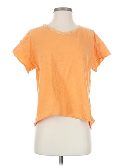 Pre-owned Pilcro Short Sleeve Top Orange Keyhole Neckline Tops