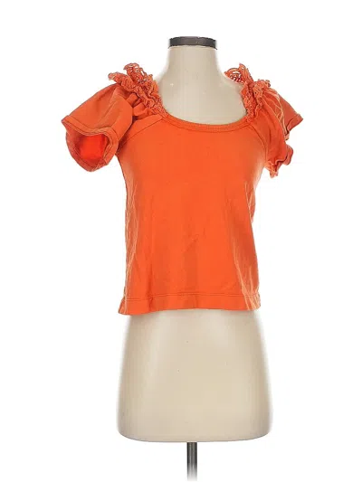 Pre-owned Pilcro Short Sleeve Top Orange Sweetheart Neckline Tops