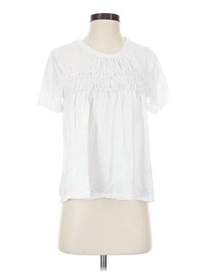 Pre-owned Pilcro Short Sleeve Top White Ruffles Neckline Tops