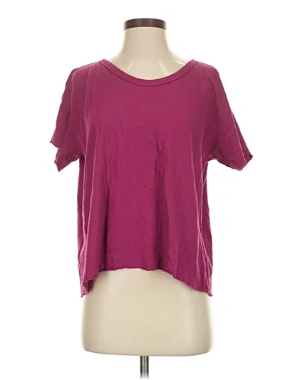 Pre-owned Pilcro Short Sleeve T-shirt In Burgundy