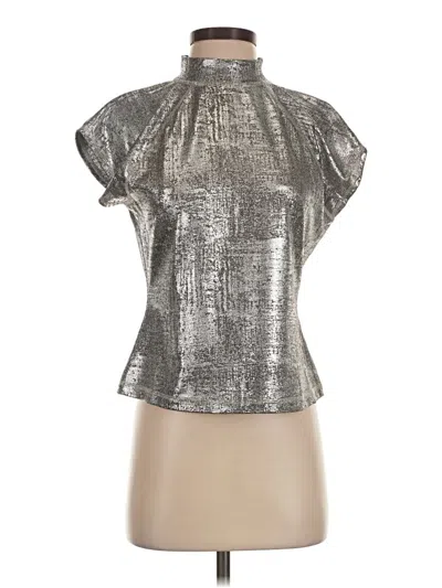 Pre-owned Pilcro Short Sleeve Turtleneck In Silver