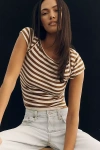 Pilcro Short-sleeve Envelope Tee In Brown