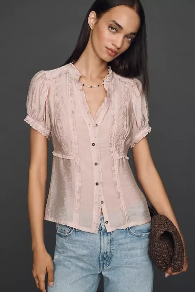 Pilcro Short-sleeve Ruffle Blouse In Multicolor