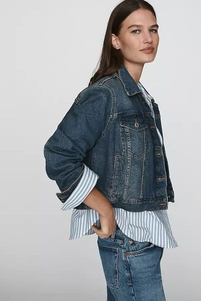 Pilcro Shrunken Denim Jacket In Blue