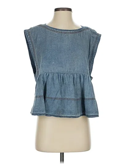 Pre-owned Pilcro Sleeveless Blouse In Blue
