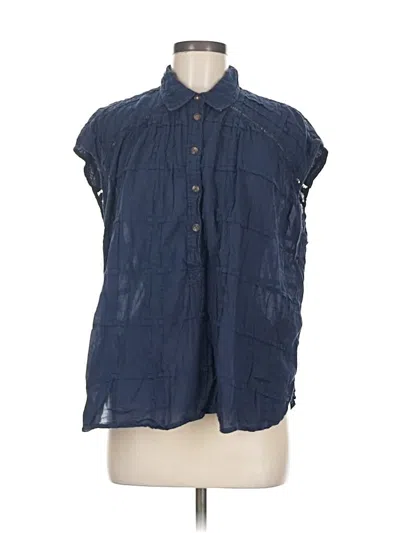 Pre-owned Pilcro Sleeveless Button Down Shirt In Blue