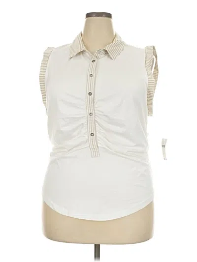 Pre-owned Pilcro Sleeveless Button Down Shirt In Ivory