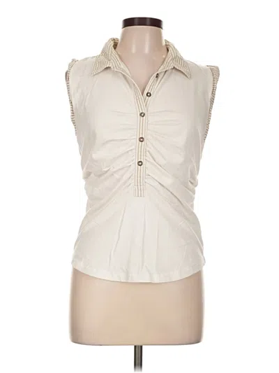 Pre-owned Pilcro Sleeveless Button Down Shirt In Ivory
