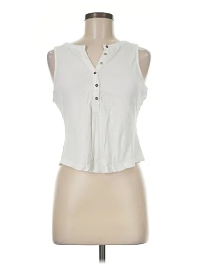 Pre-owned Pilcro Sleeveless Button Down Shirt In Ivory
