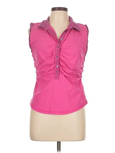 Pre-owned Pilcro Sleeveless Button Down Shirt In Pink