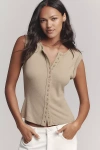 Pilcro Sleeveless Button-front Knit Top In Multi
