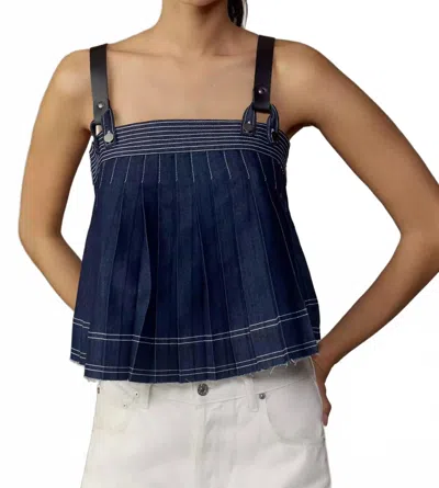 Pilcro Sleeveless Harness Blouse In Blue