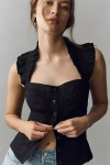 Pilcro Sleeveless Structured Blouse In Black